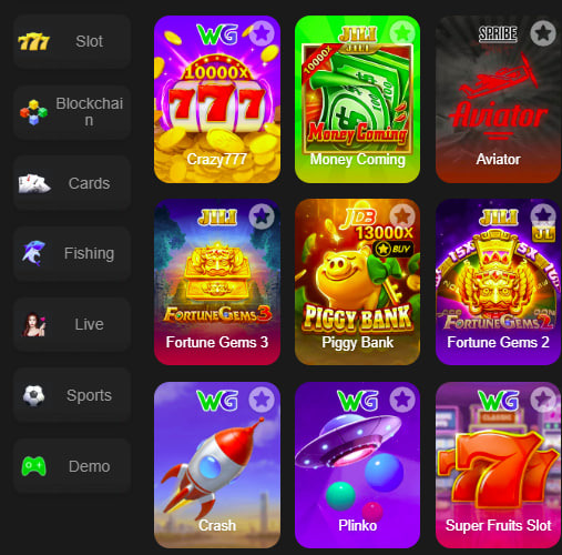 Main screen of Slots We368 game page for PK players - 4